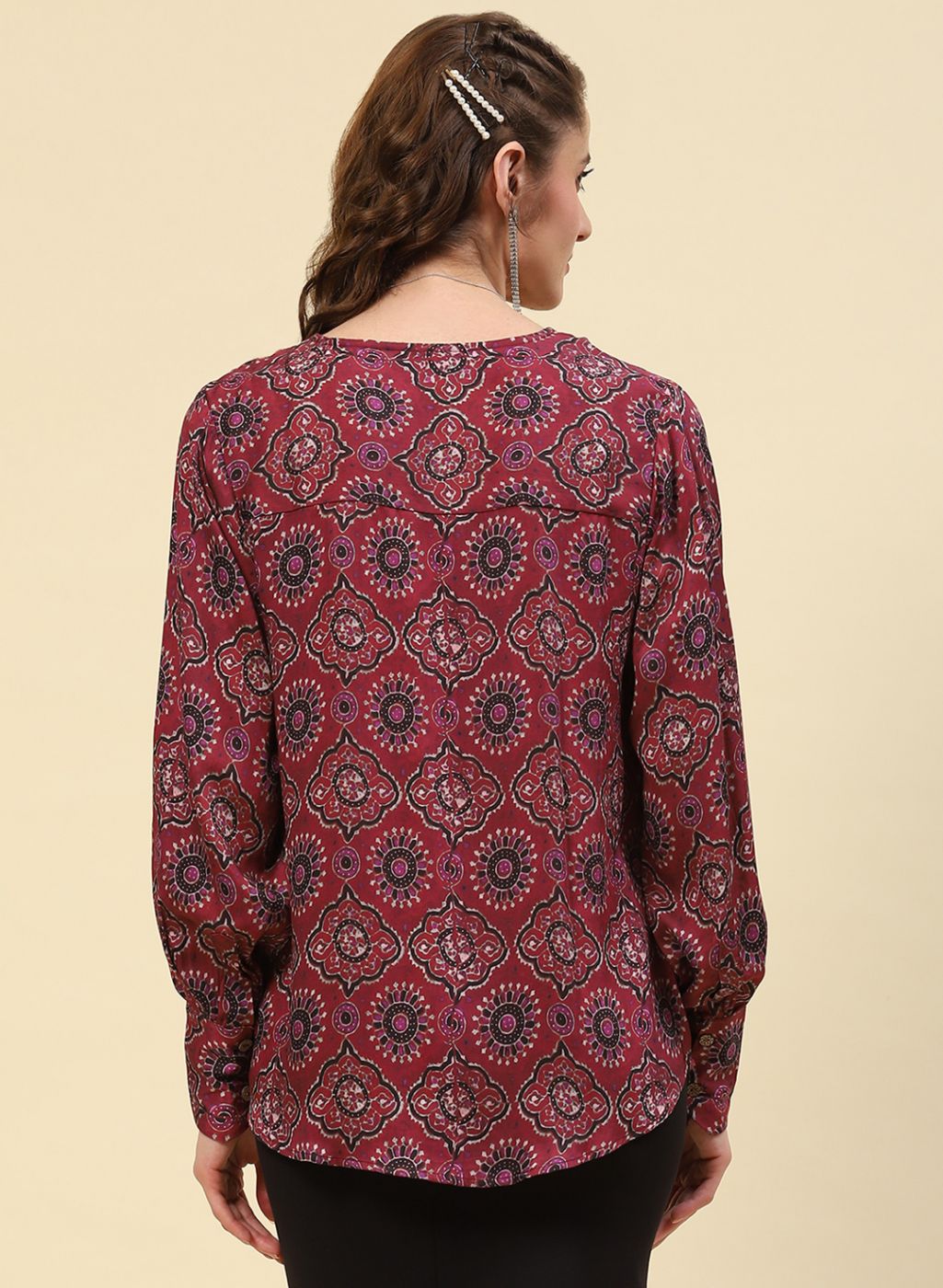 Women Maroon Printed Top