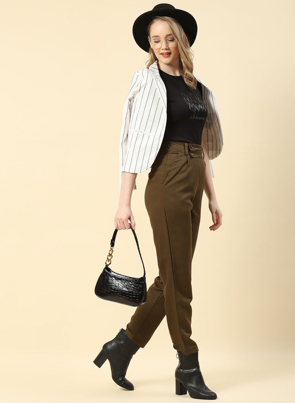 Women Olive Regular Fit Lower