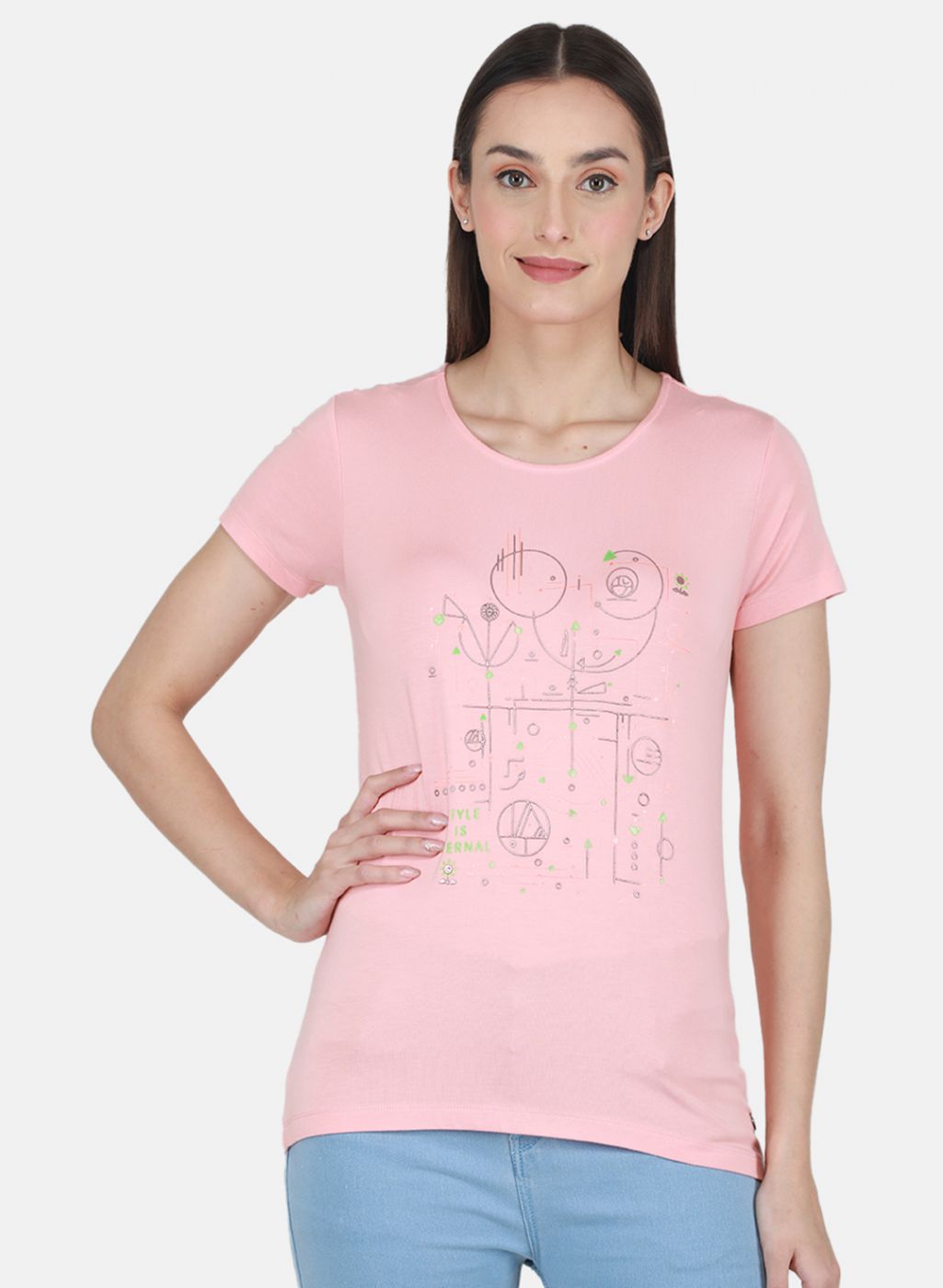 Women Peach Printed Top