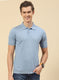 Men Blue Plain T-Shirt