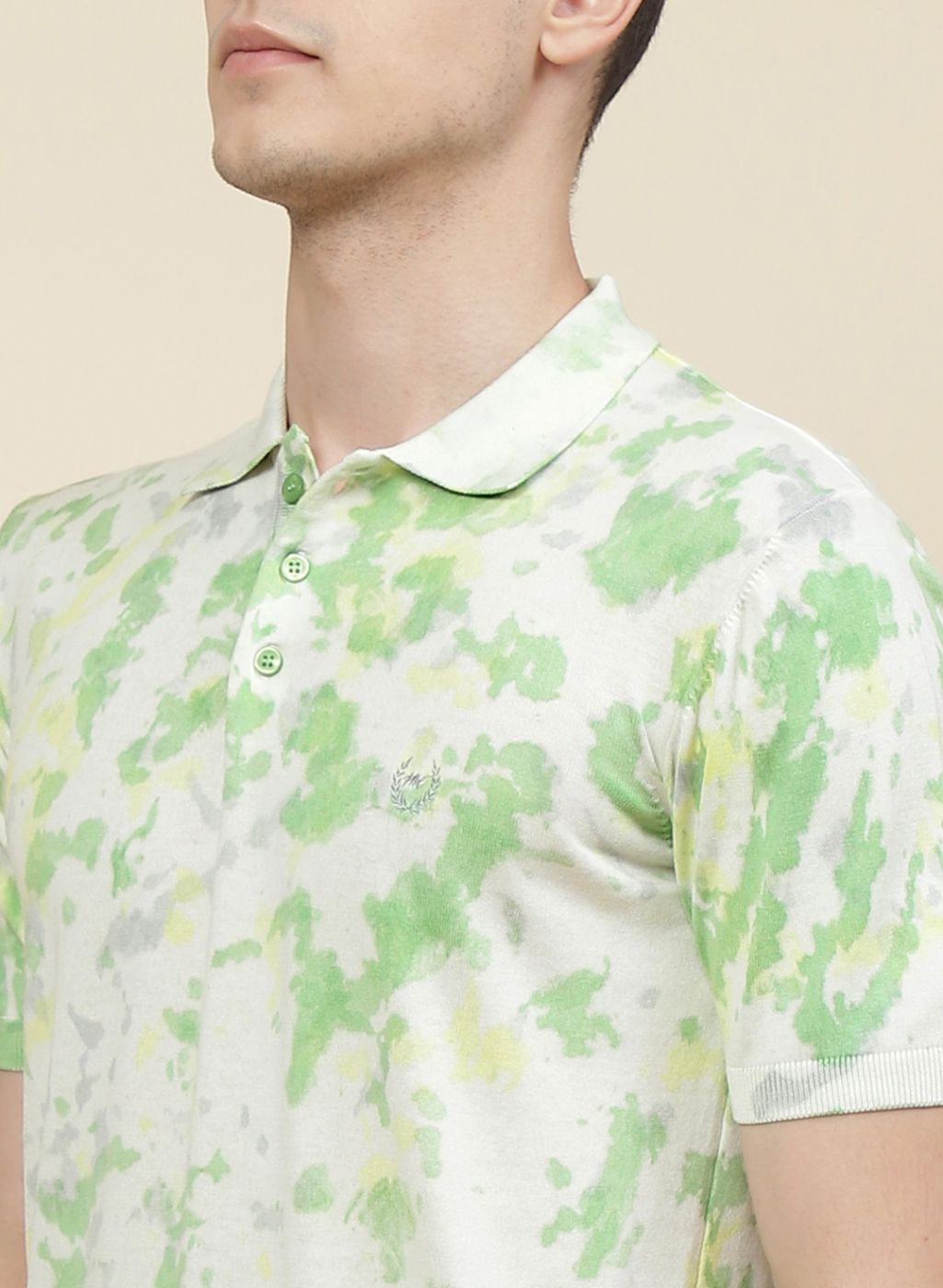 Men Off White Self Design T-Shirt