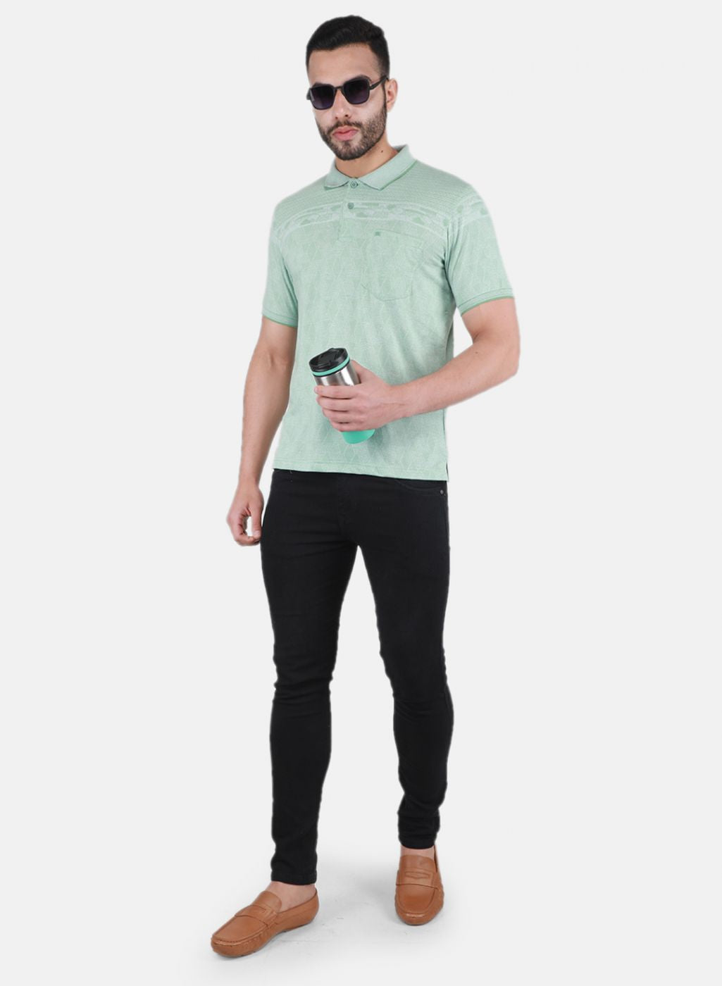 Men Green Printed T-Shirt