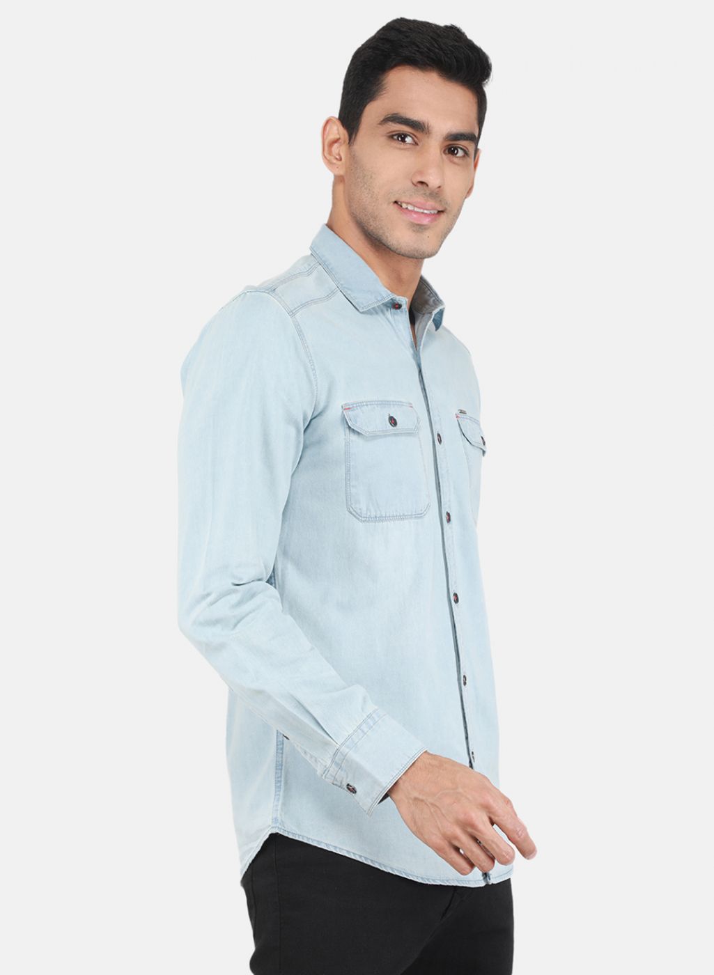 Men Blue Solid Shirt