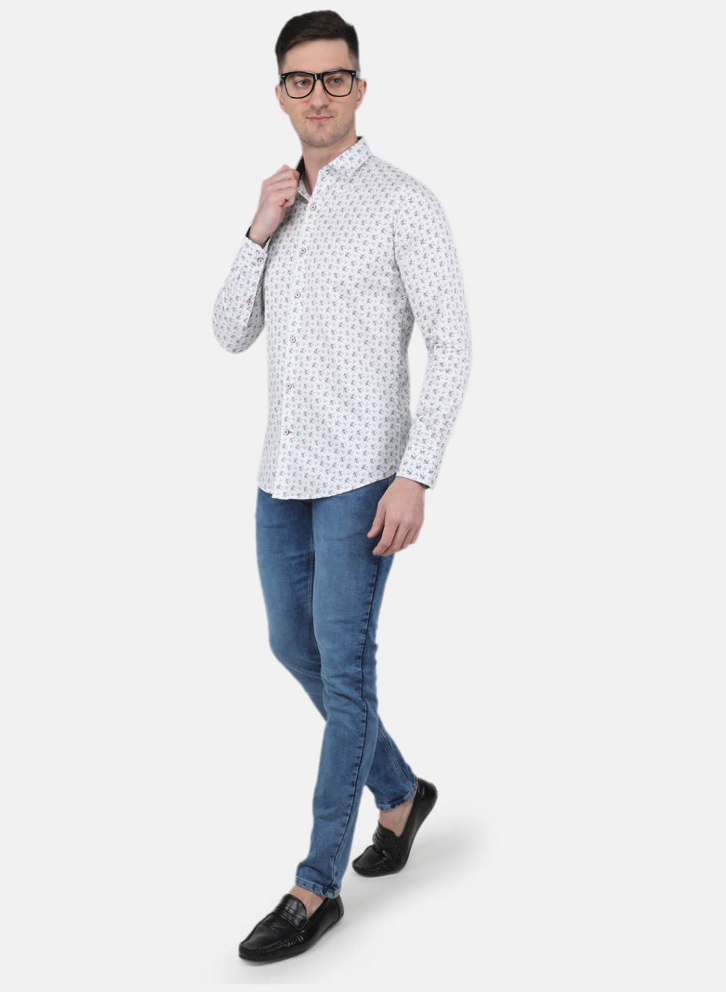 Men White Printed Shirt