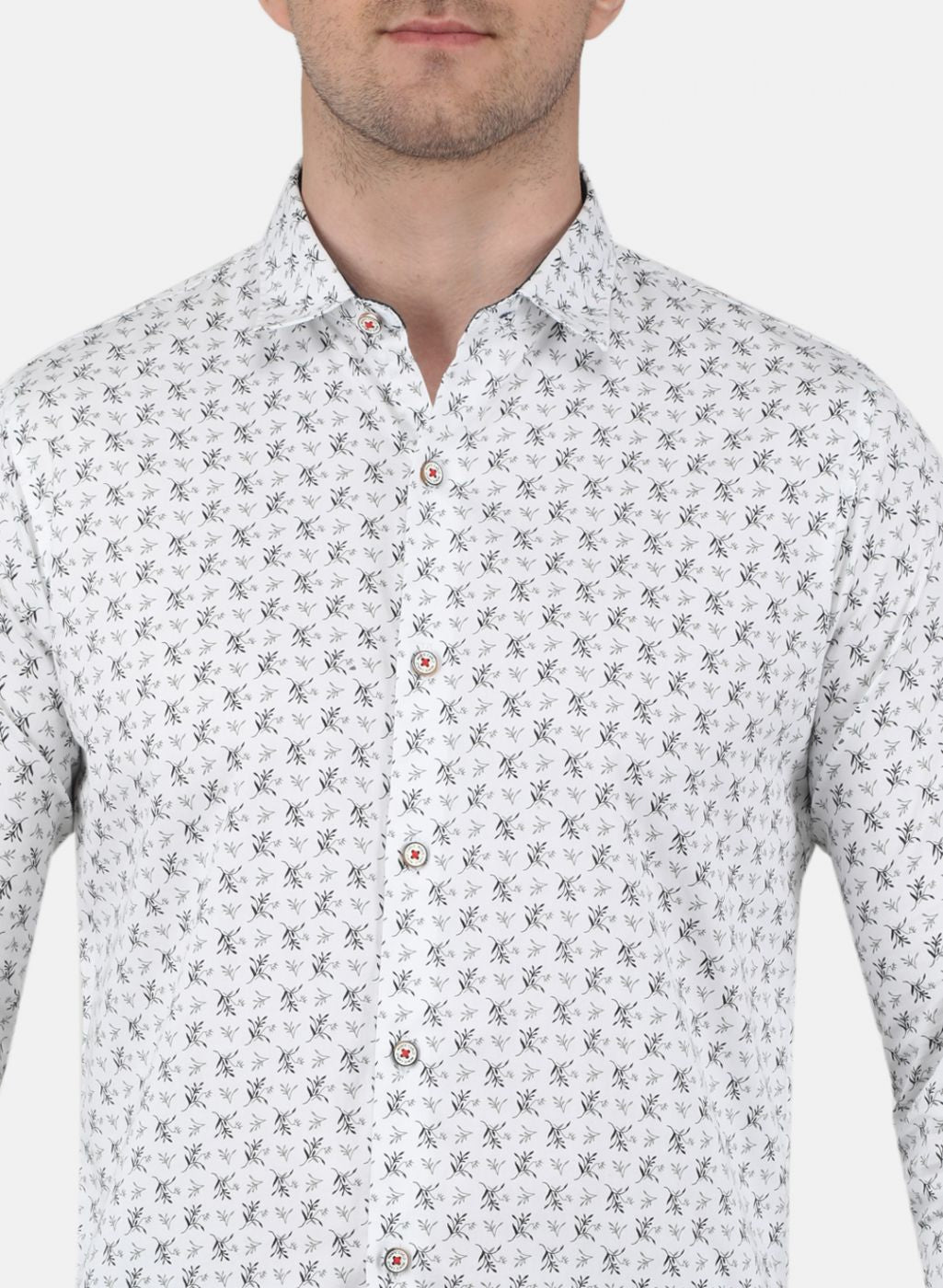 Men White Printed Shirt