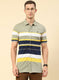 Men Green Stripe Knitted Shirt