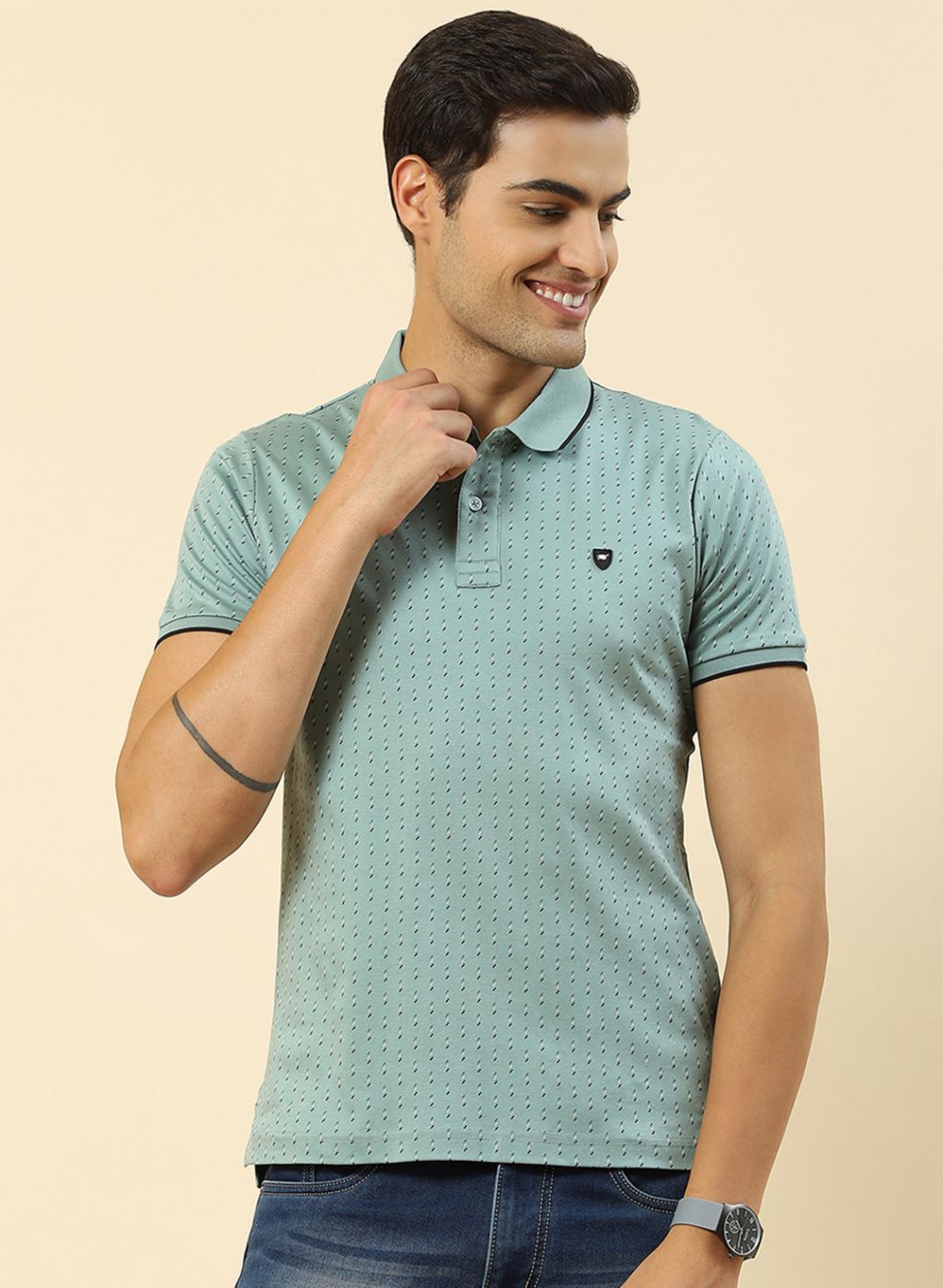 Men Green Printed T-Shirt