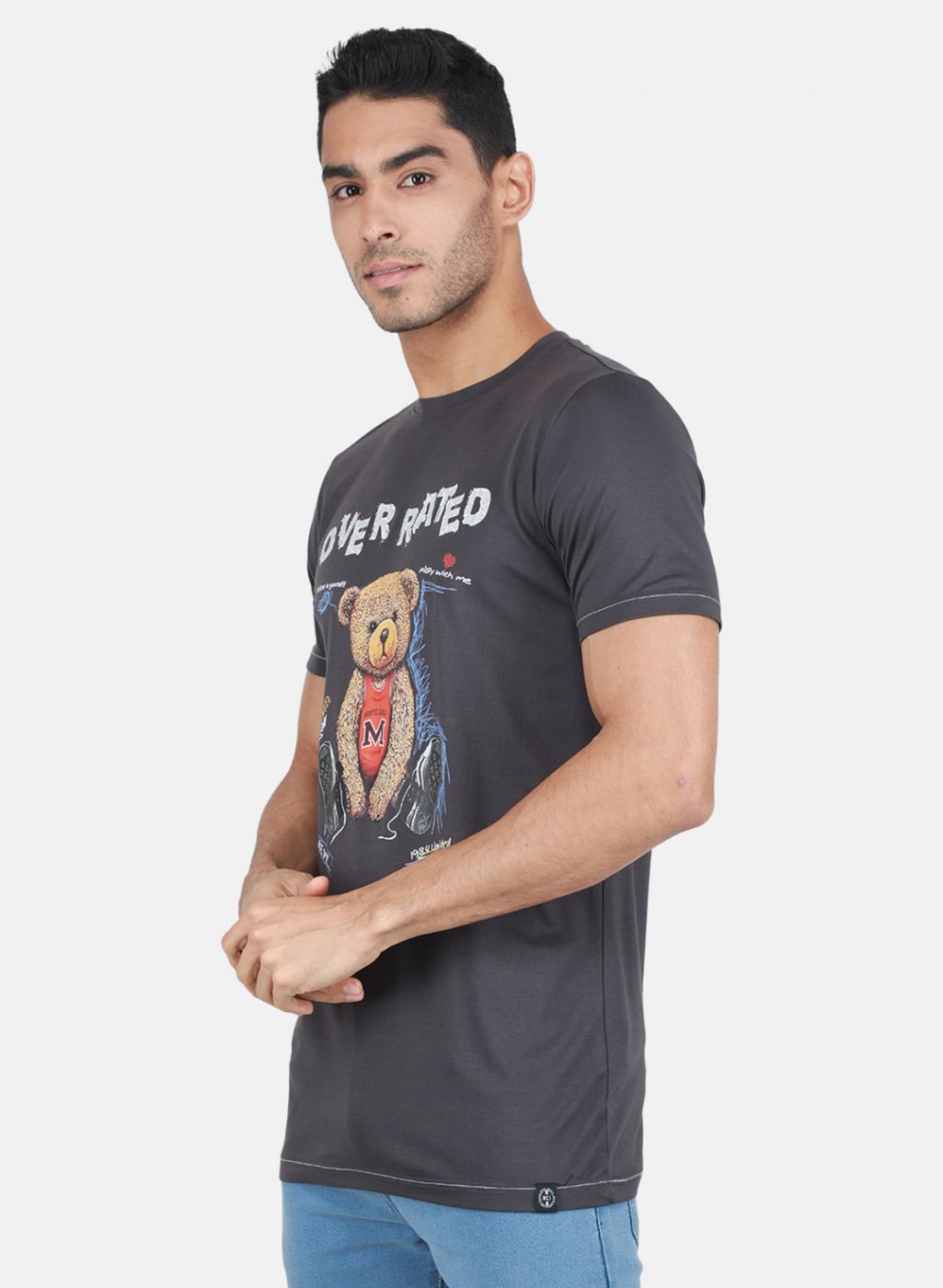Men Grey Printed T-Shirt