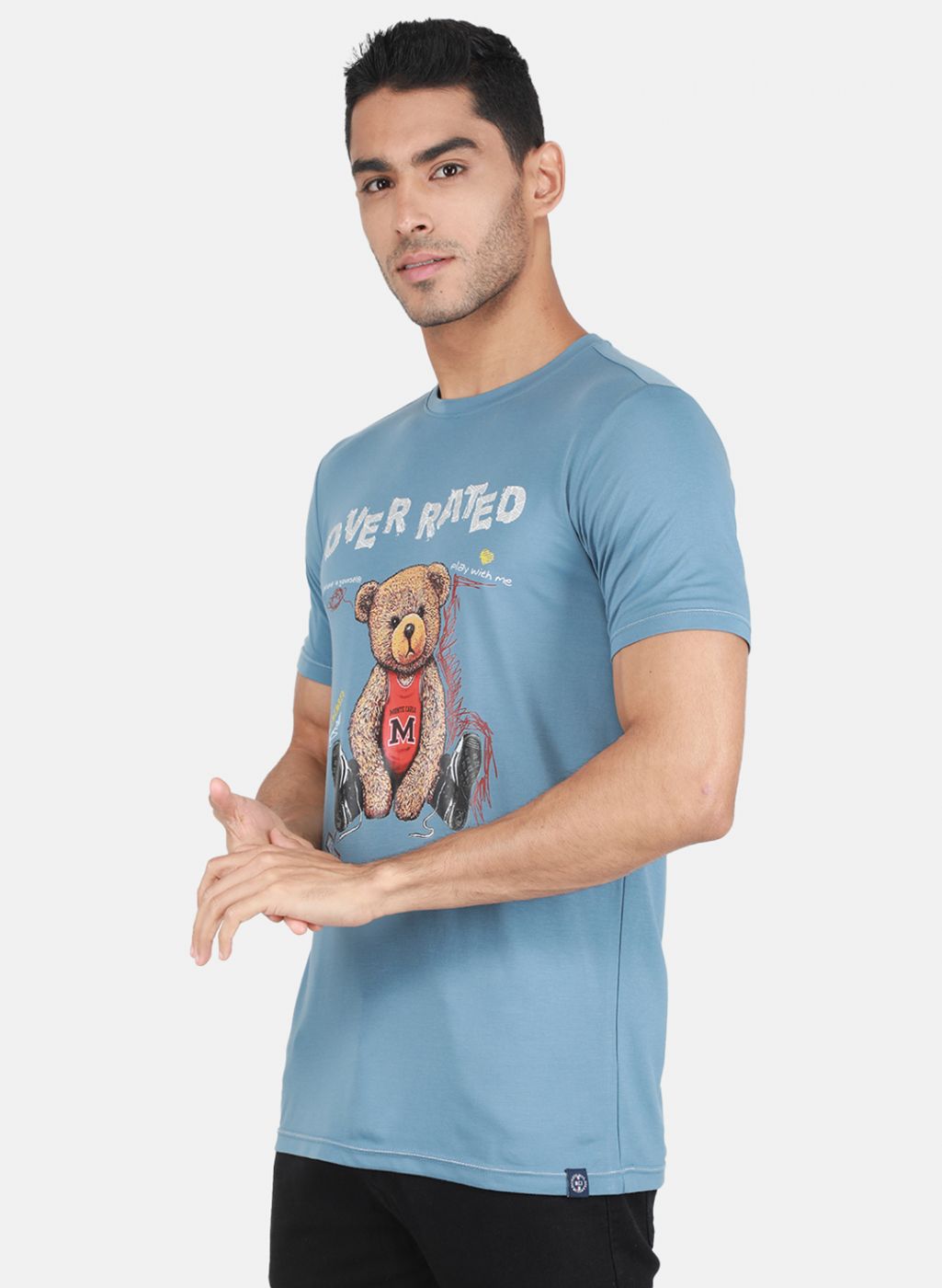 Men Blue Printed T-Shirt
