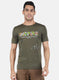 Men Olive Printed T-Shirt