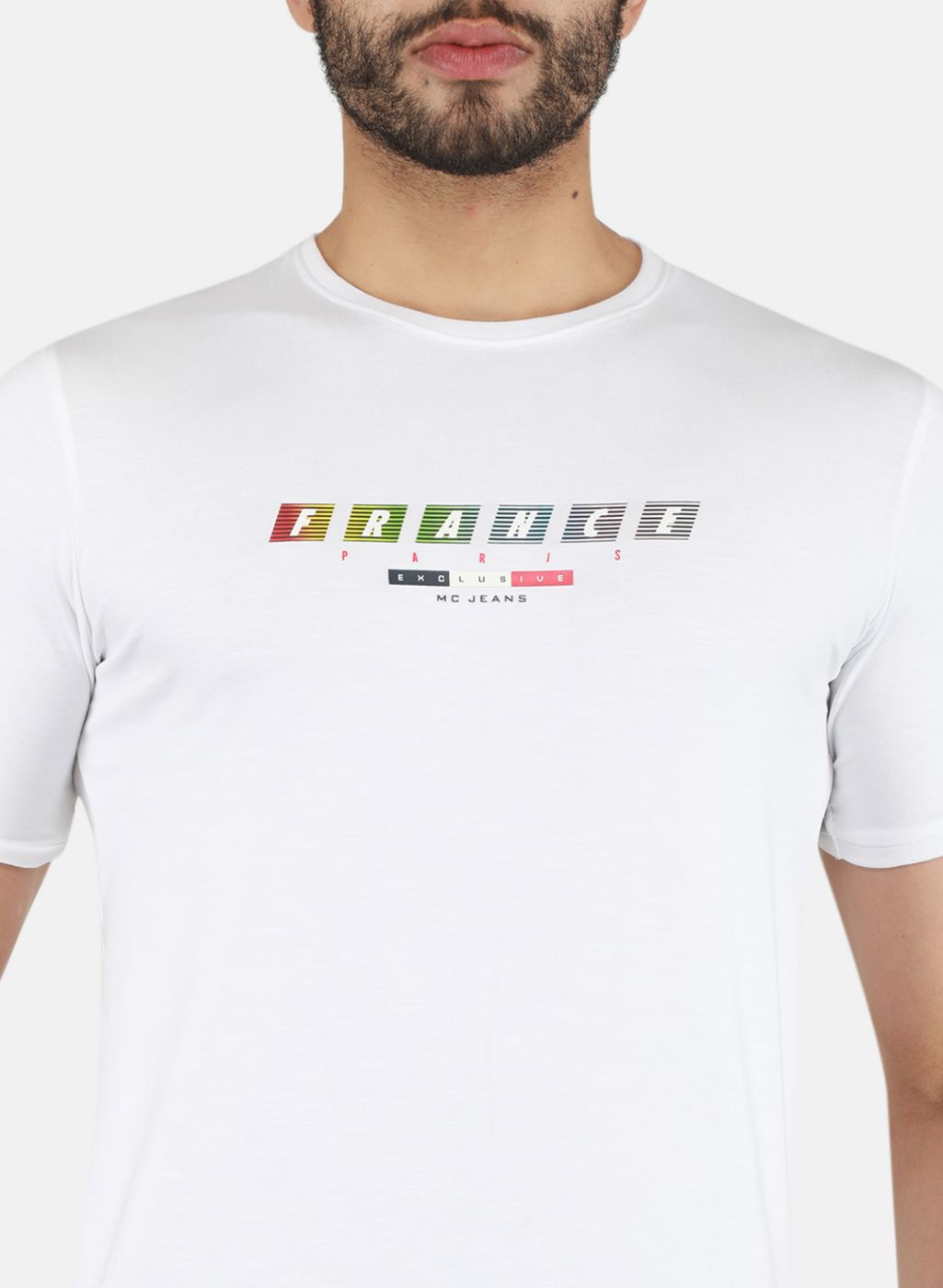 Men White Printed T-Shirt