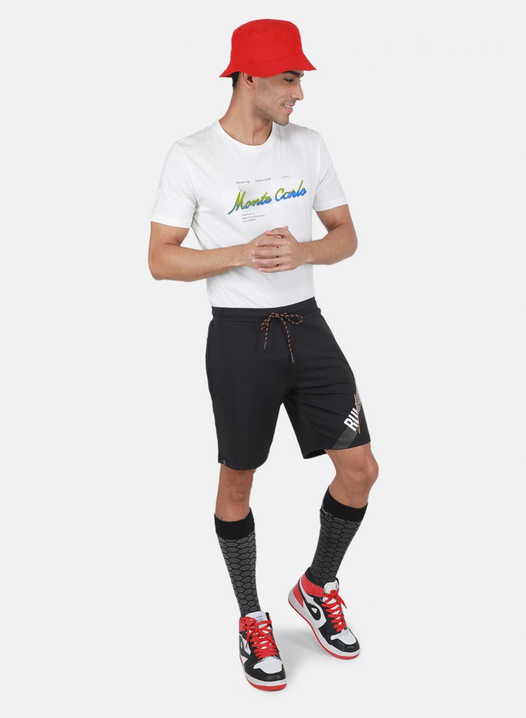 Men Black Solid Bermuda