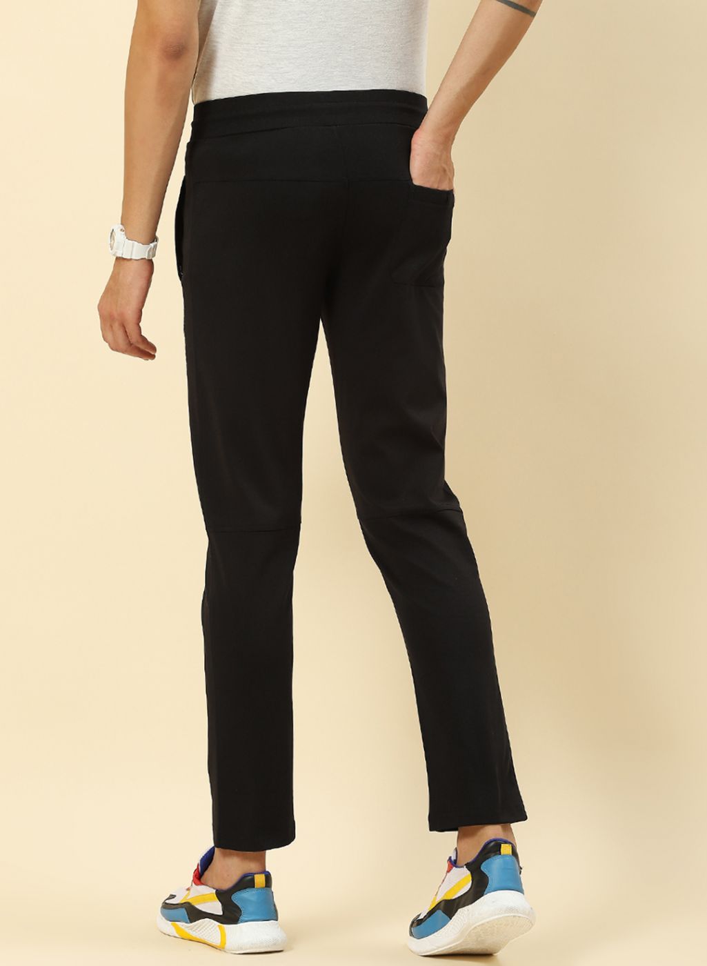 Men Black Regular Fit Lower