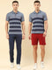 Men NAvy Blue Printed Combo Set