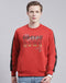 Men Red Printed Round Neck Full Sleeve Sweatshirt