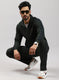 Men Green Solid Cotton Blend Tracksuit