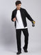 Men Black Solid Stand Collar Full Sleeve Tracksuits