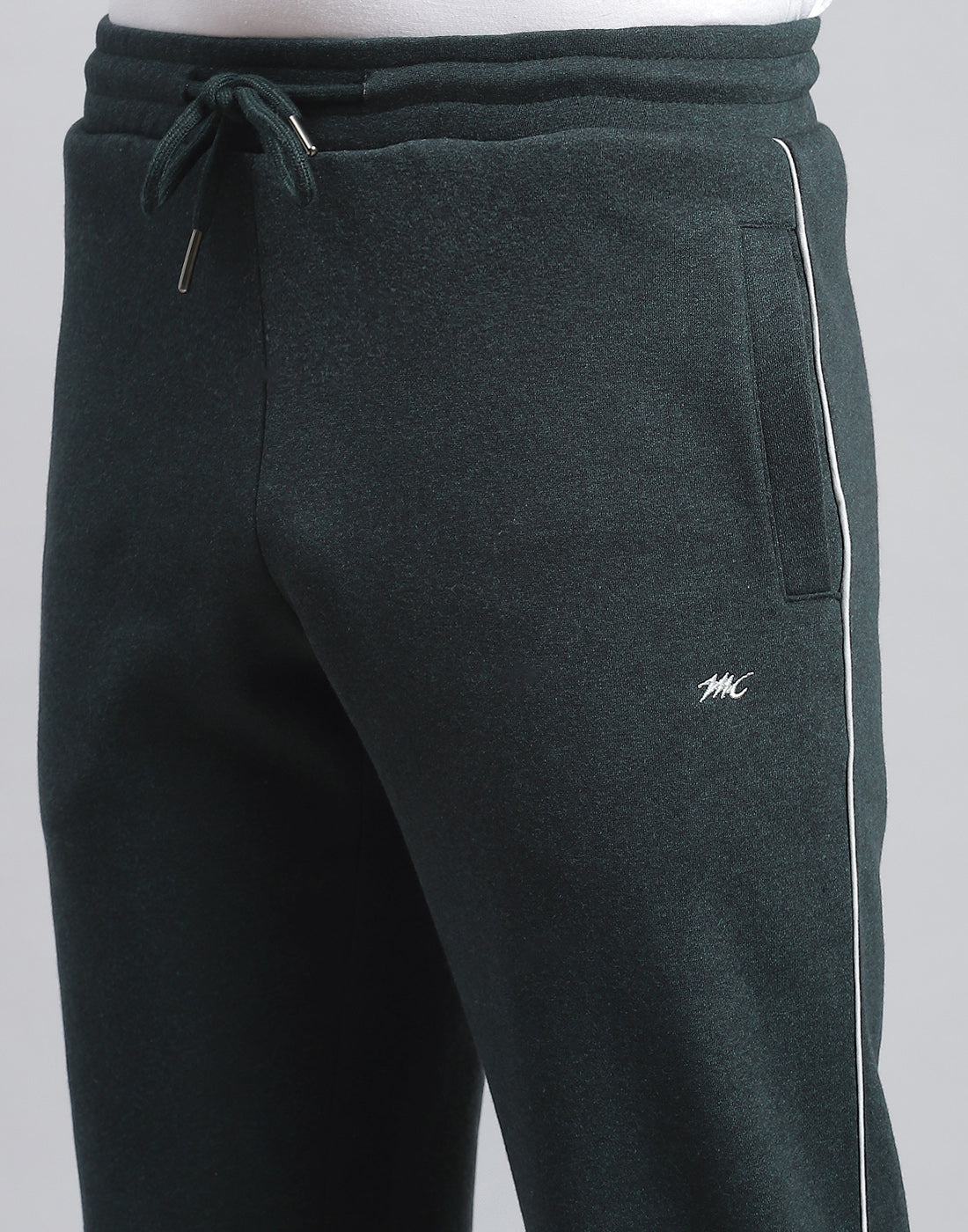 Men Teal Blue Solid Stand Collar Full Sleeve Tracksuit