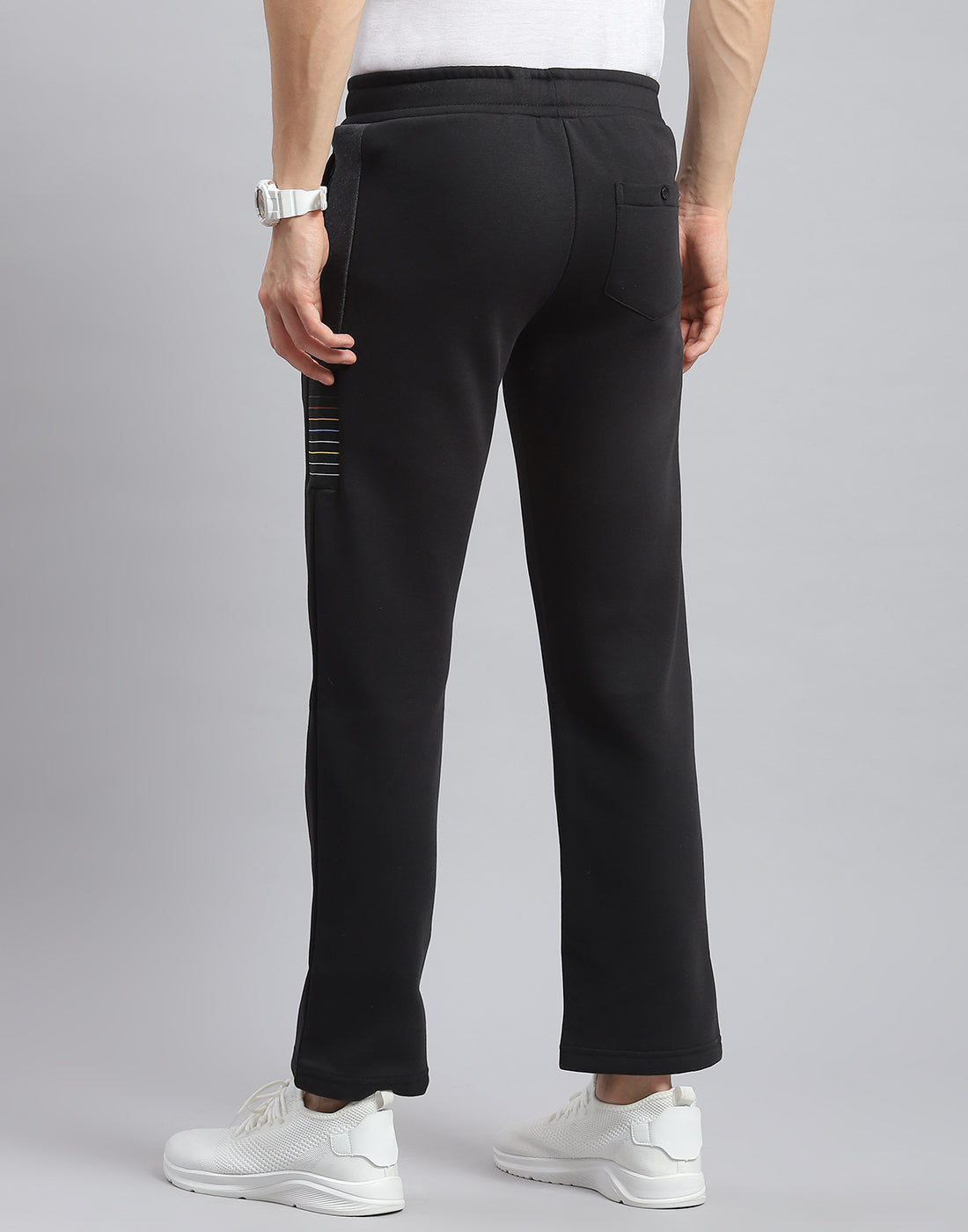 Men Black Printed Regular Fit Winter Lower