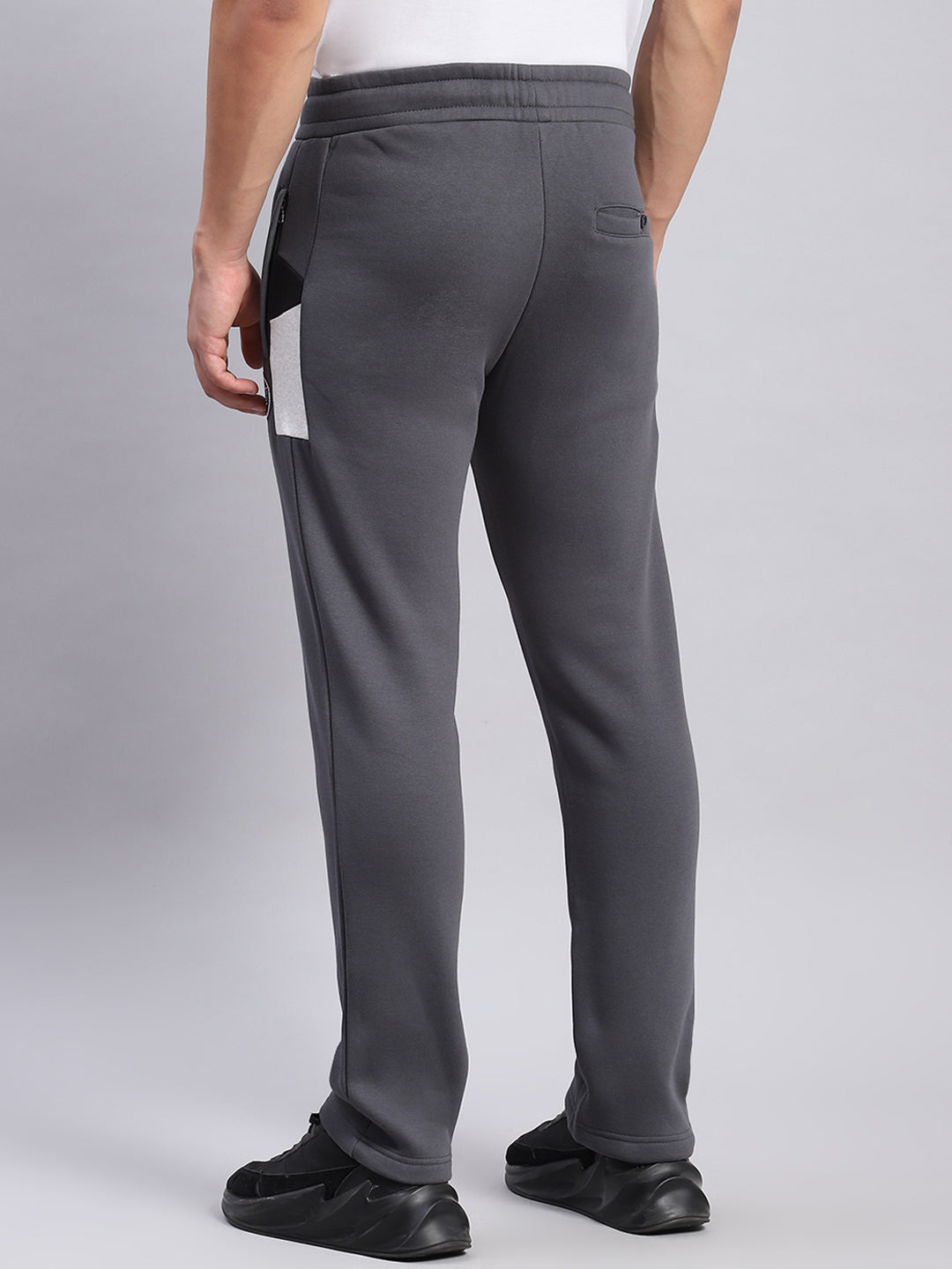 Men Grey Printed Regular Fit Winter Lowers