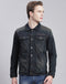 Men Blue Solid Collar Full Sleeve Jacket