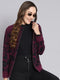 Women Purple Self Design F Neck Full Sleeve Sweatshirts