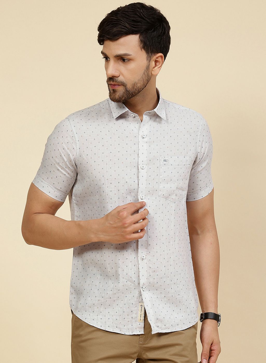 Men Grey Printed Shirt