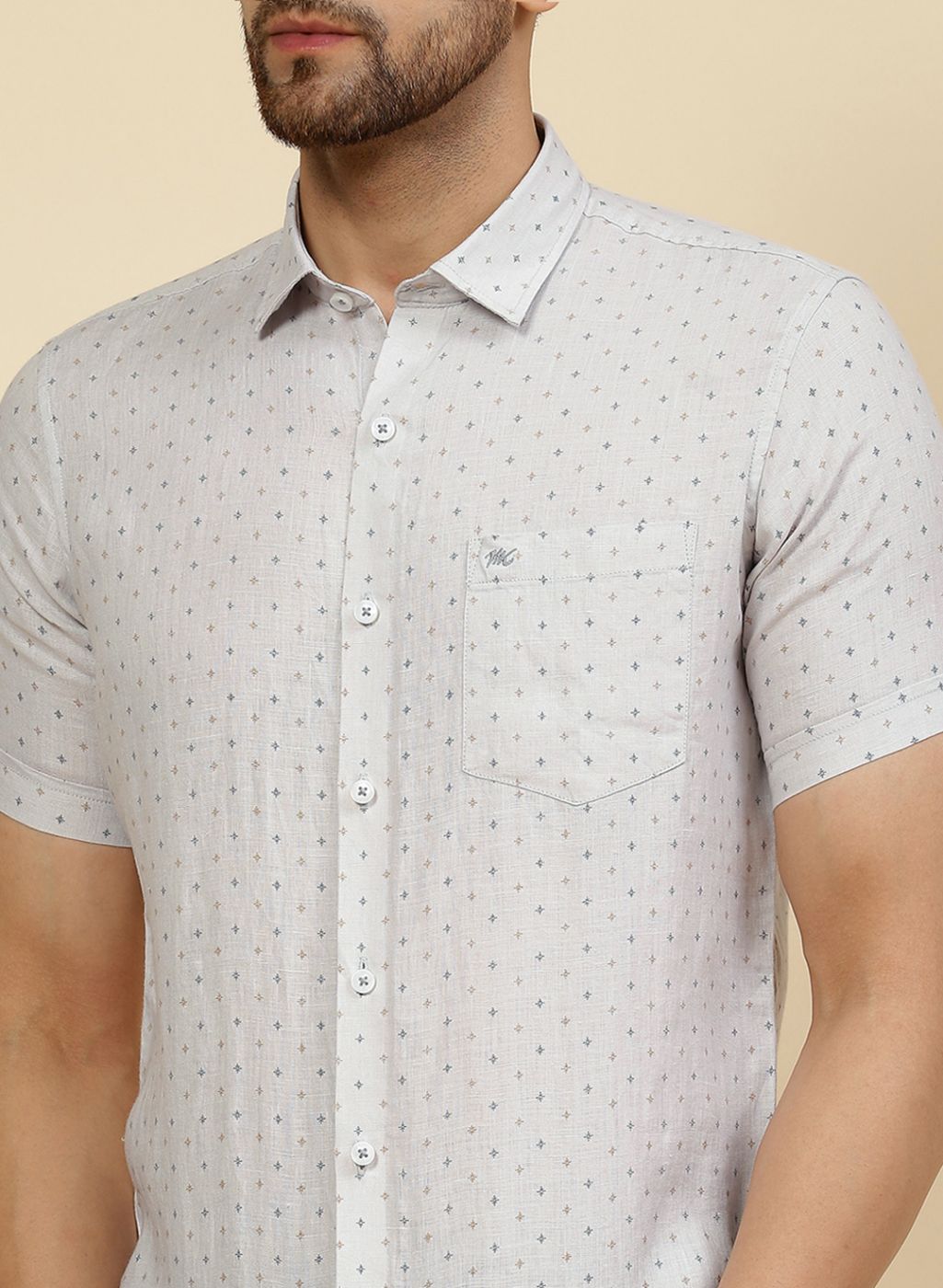 Men Grey Printed Shirt