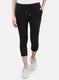 Women Black Solid Capri