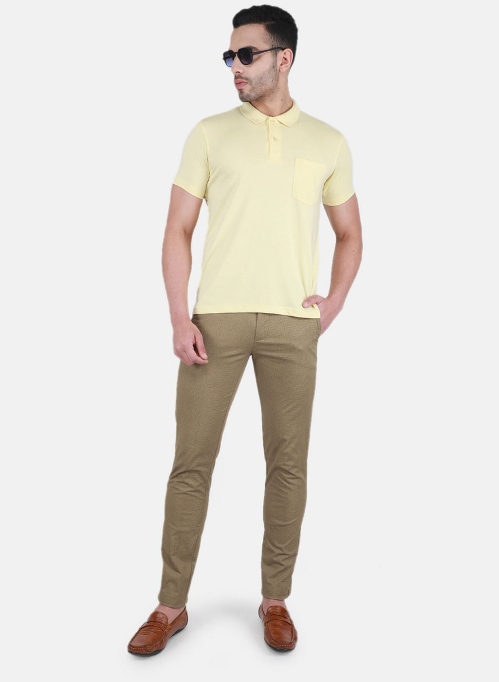 Men Khaki Regular Fit Trouser
