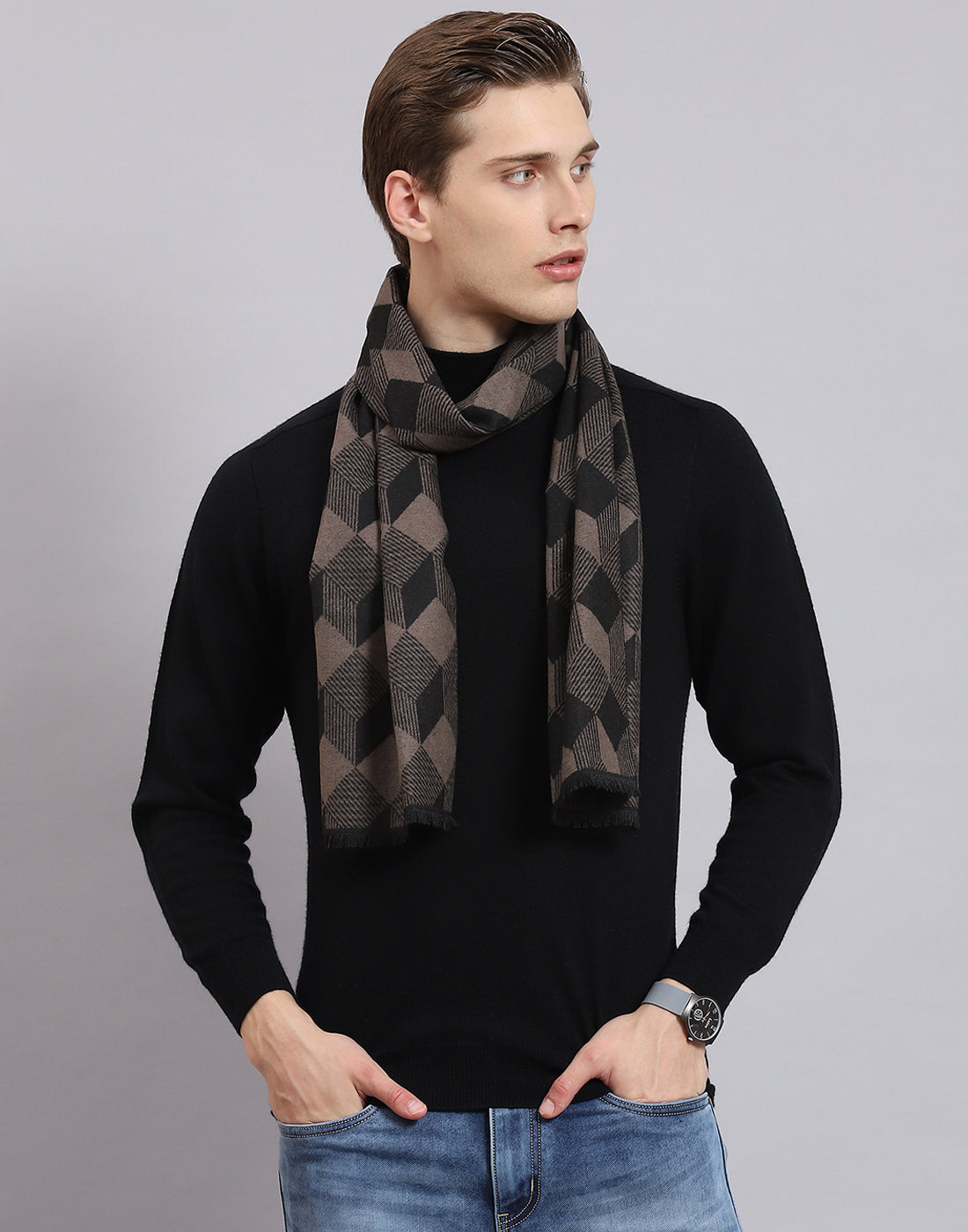 Men Multicolor Self Design Muffler