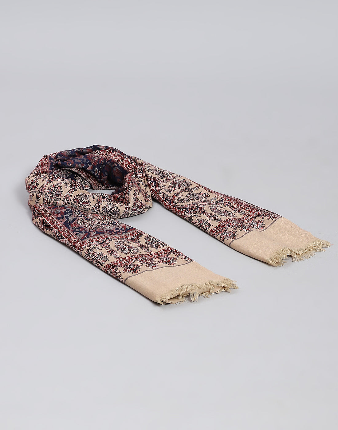 Women Navy Blue Self Design Shawl