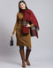 Women Maroon Self Design Shawl