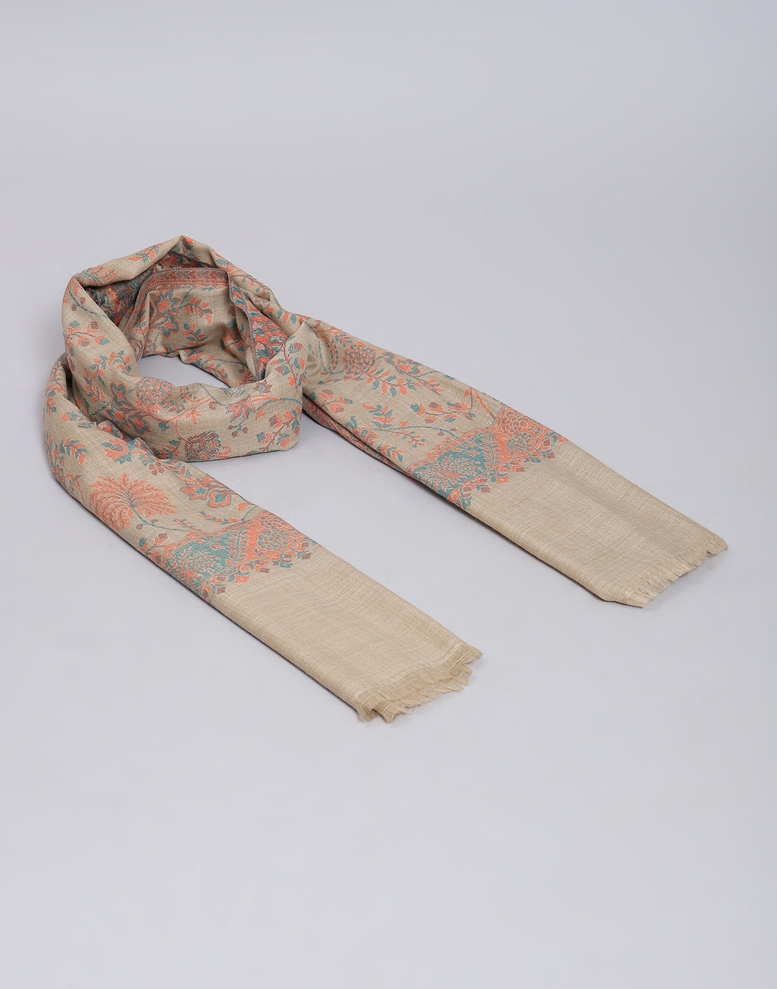 Women Brown Self Design Stole
