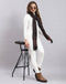 Women Black Self Design Stole