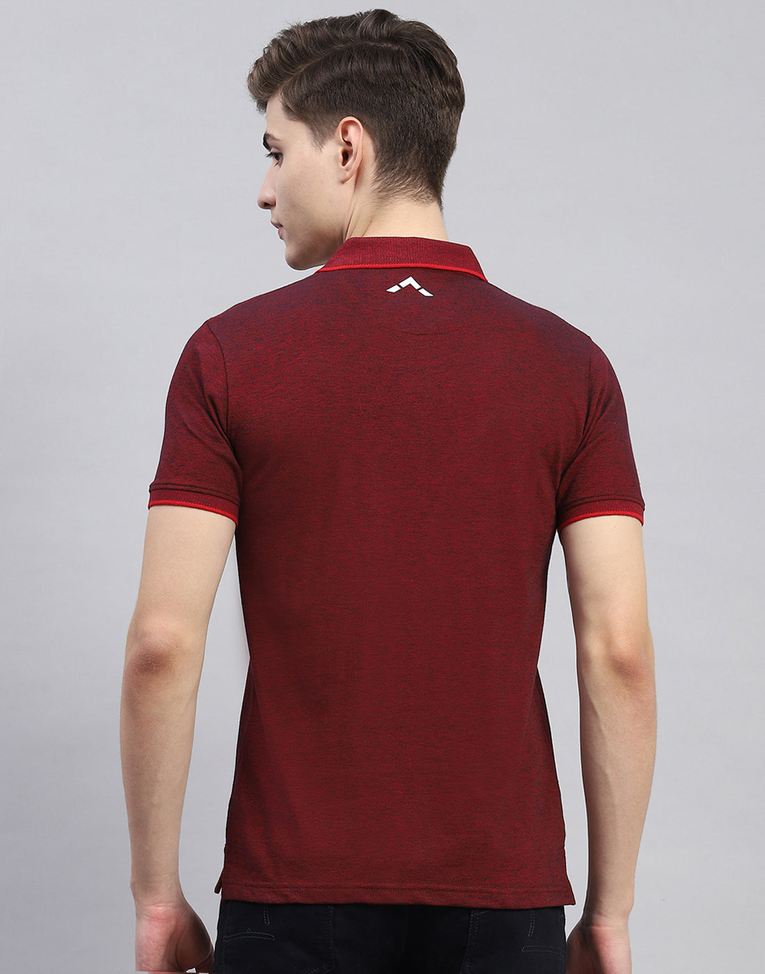 Men Maroon Solid Polo Collar Half Sleeve T-Shirt