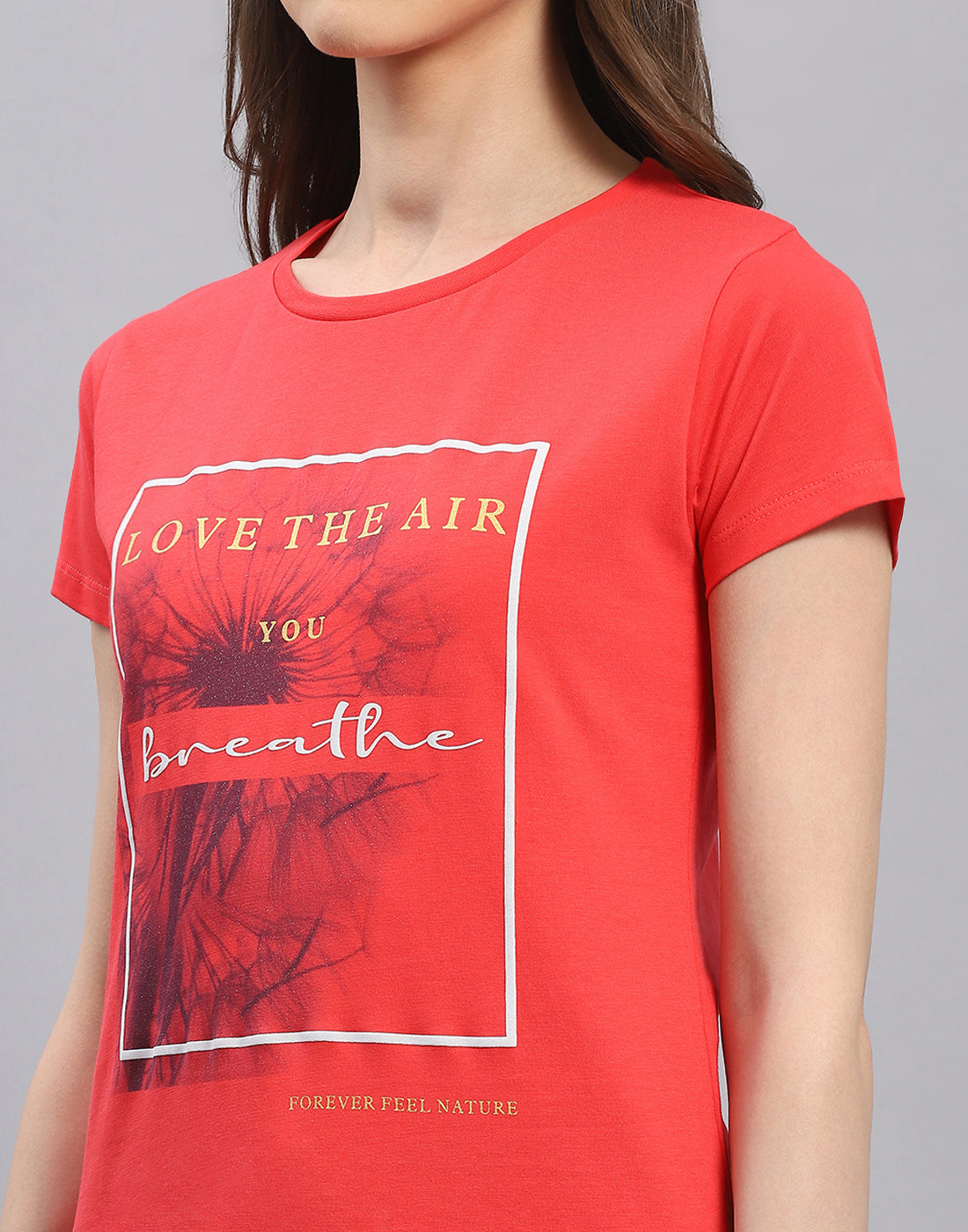 Women Red & Yellow Printed Round Neck Half Sleeve Top 2 Pc Set