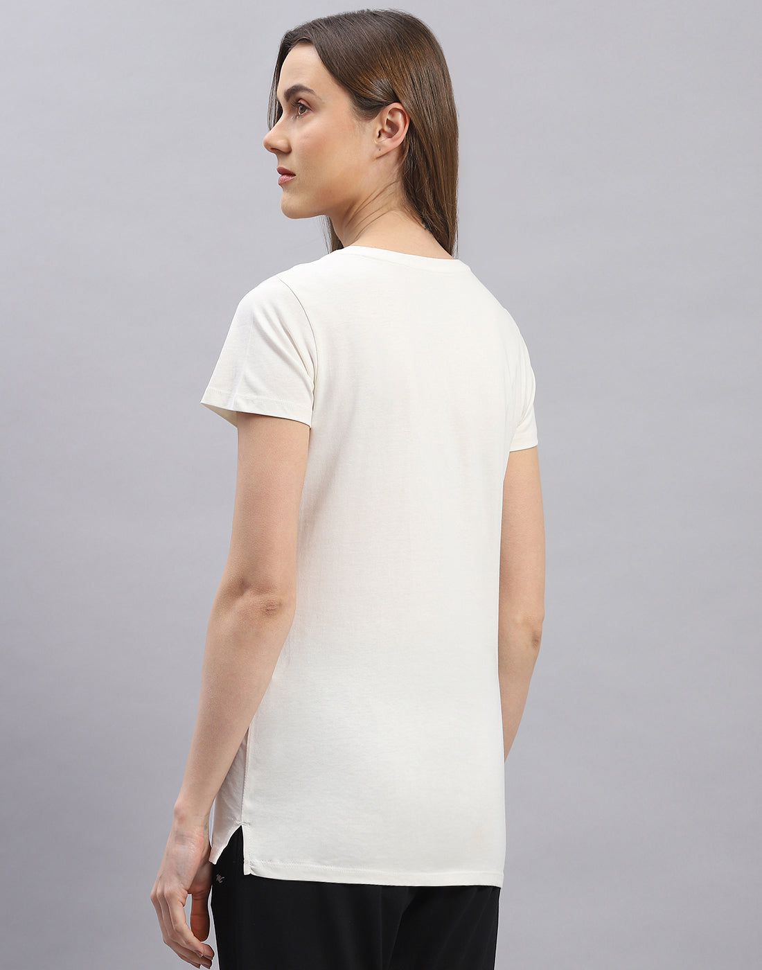 Women Off White & Turquoise Blue Printed Round Neck Half Sleeve Top 2 Pc Set