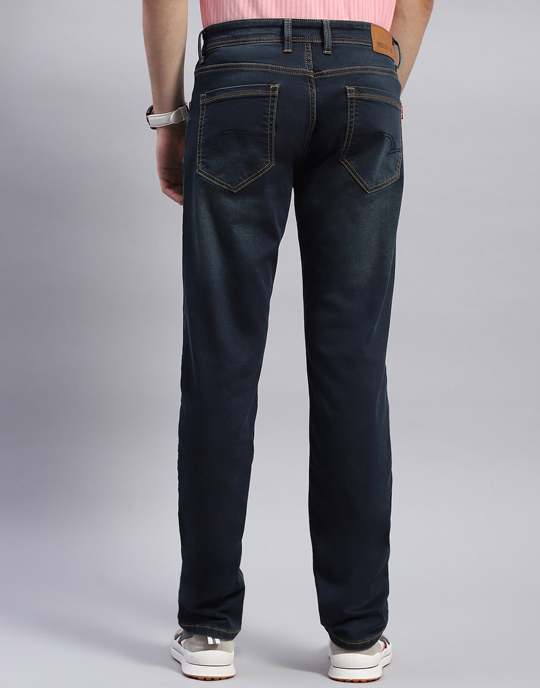 Men Blue Light Wash Straight Fit Denim
