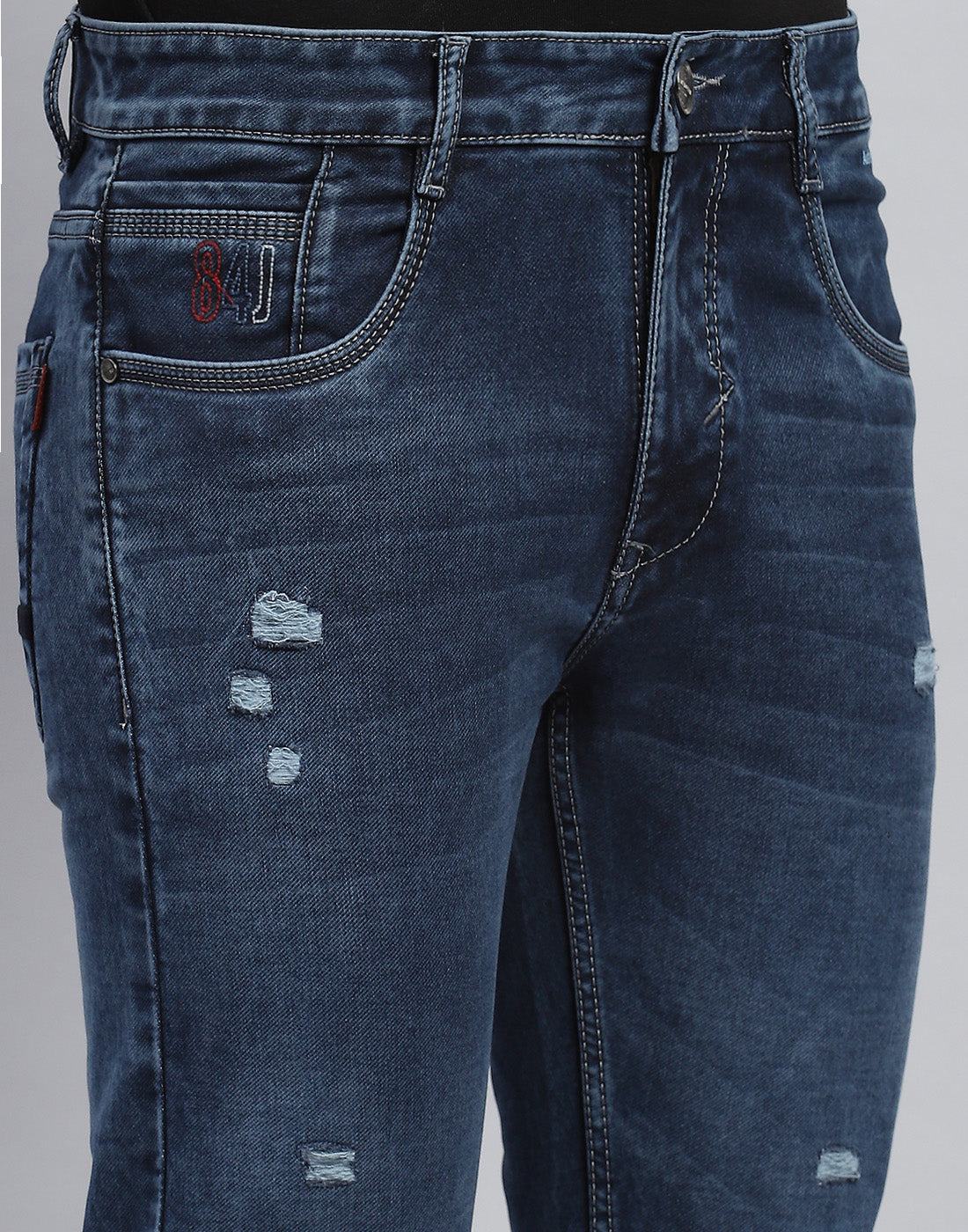 Men Blue Light Wash Slim Fit Denim