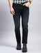 Men Navy Blue Light Wash Slim Fit Denim