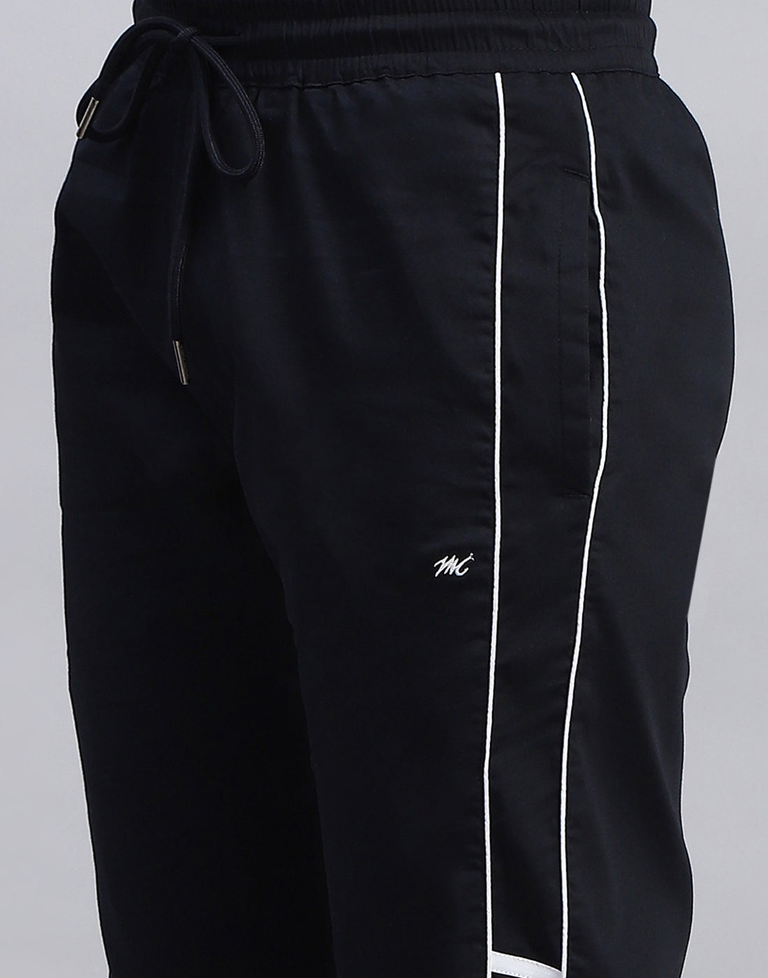 Men Navy Blue Solid Regular Fit Lower