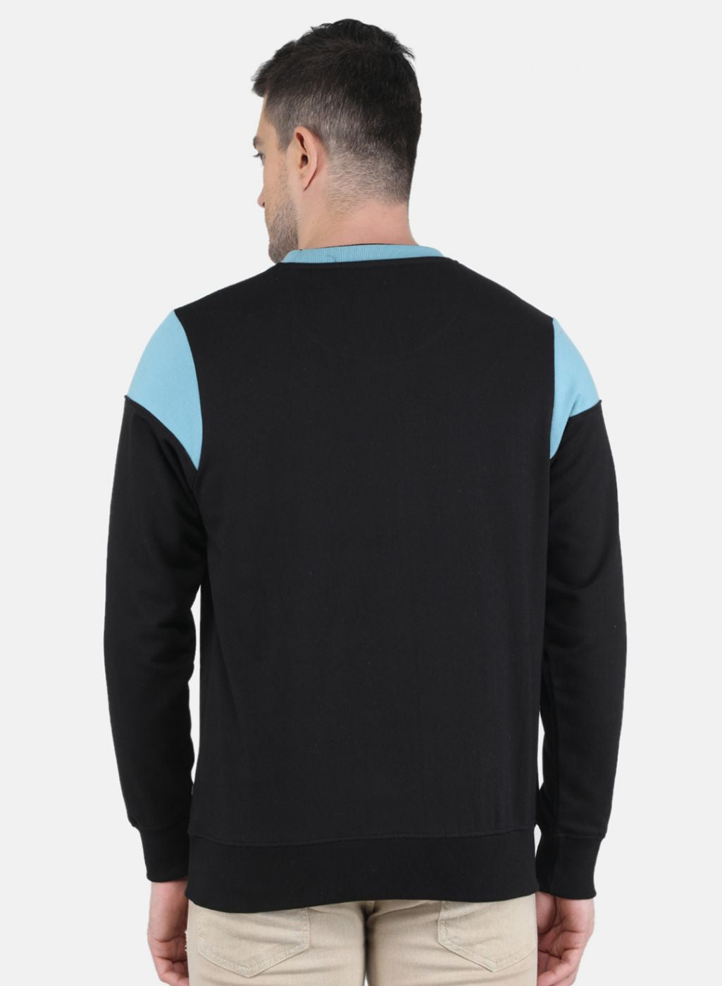 Men Black Solid Sweatshirt