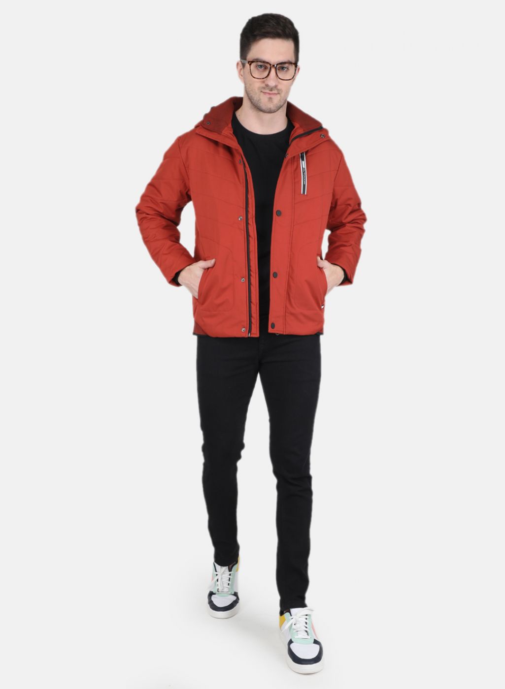 Men Orange Solid Sweatshirt