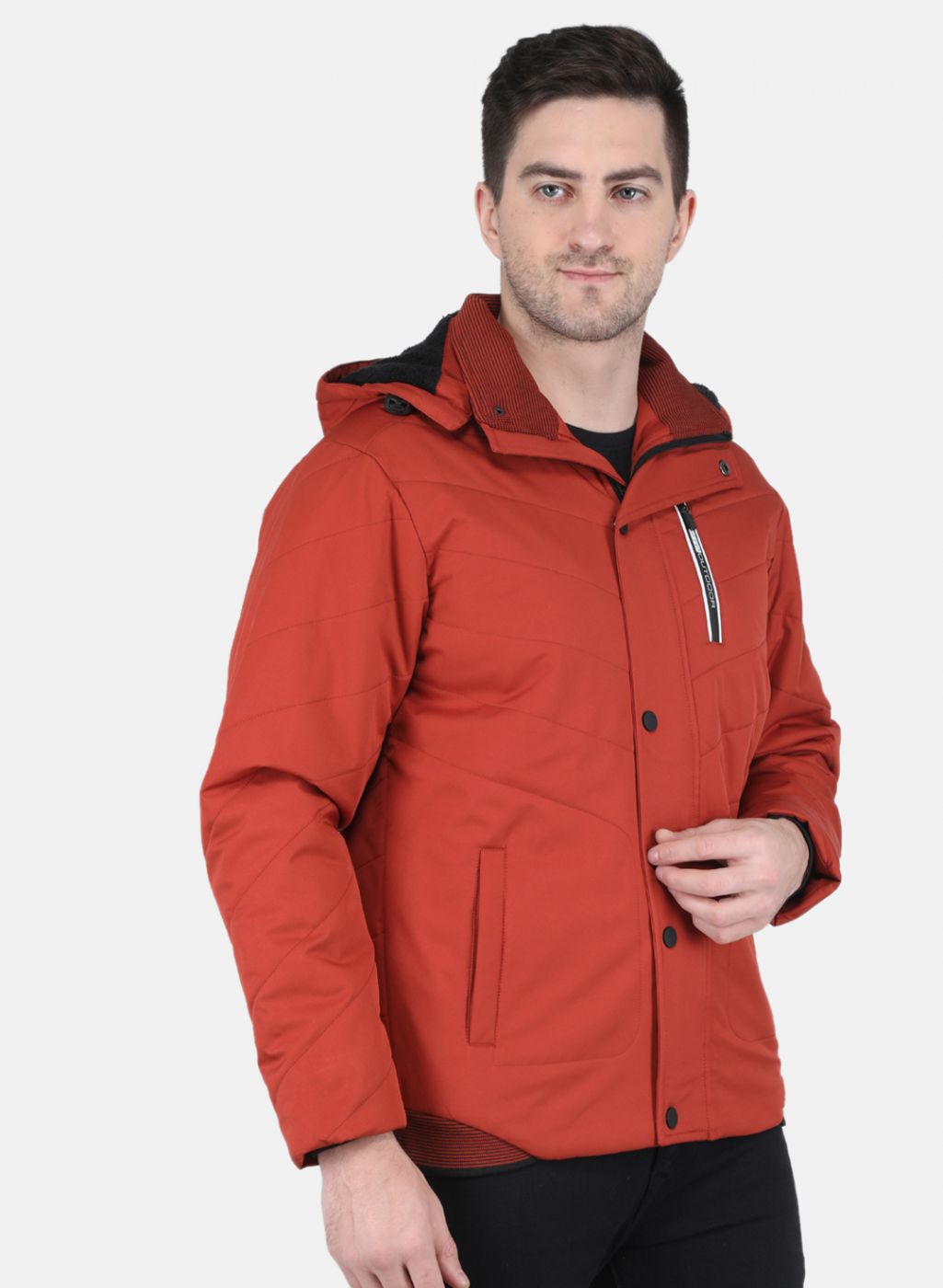 Men Orange Solid Sweatshirt