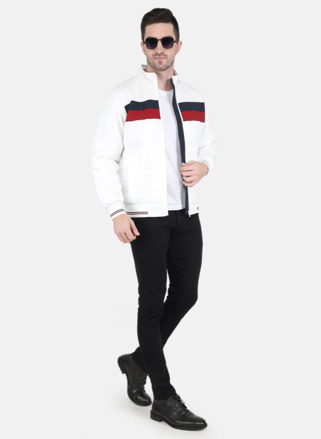 Men White Solid Sweatshirt
