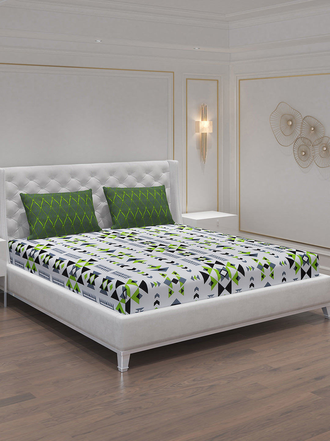 MOCA by Monte Carlo 104 TC Cotton Double Bedsheet with 2 Pillow Covers