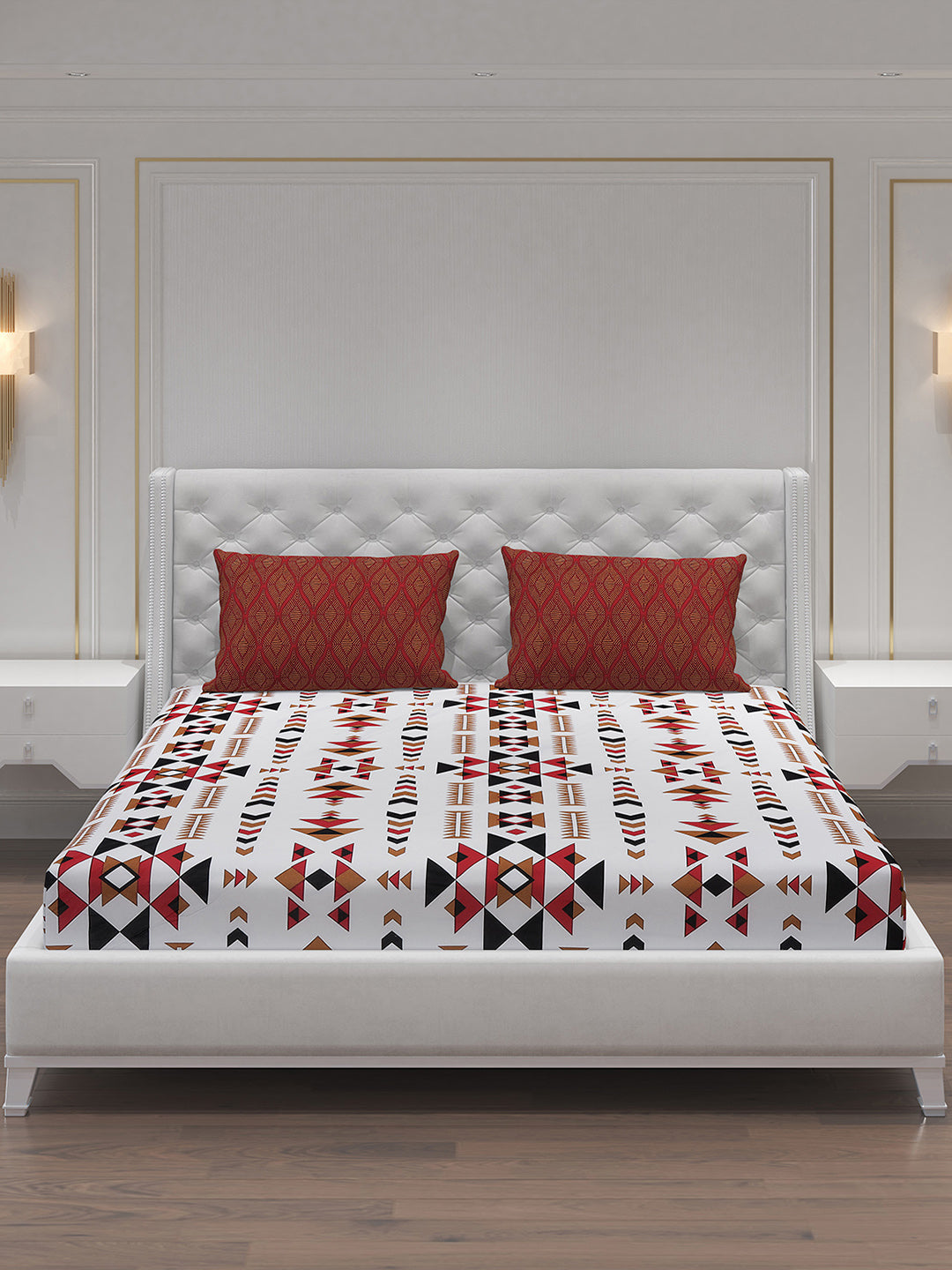 MOCA by Monte Carlo 104 TC Cotton Double Bedsheet with 2 Pillow Covers