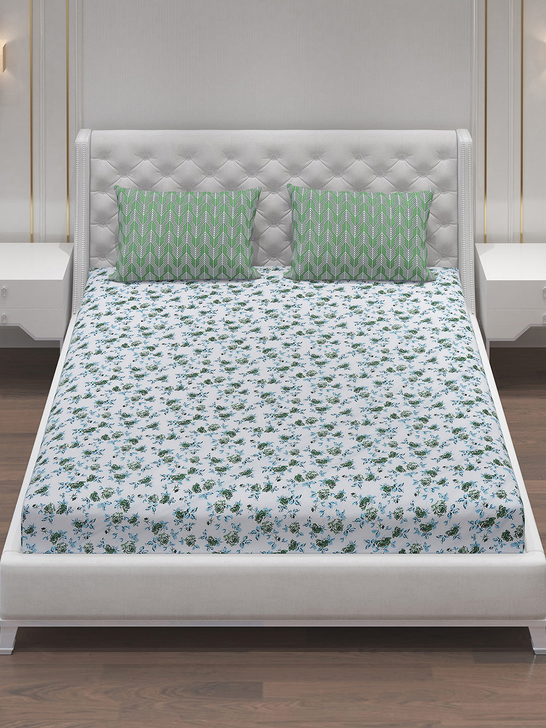 MOCA by Monte Carlo 104 TC Cotton Double Bedsheet with 2 Pillow Covers