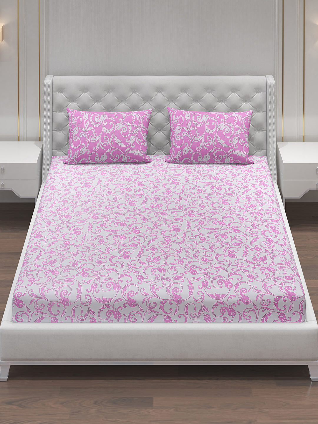 MOCA by Monte Carlo 104 TC Cotton Double Bedsheet with 2 Pillow Covers